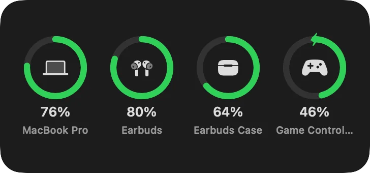 The BatteryLens widget as rings